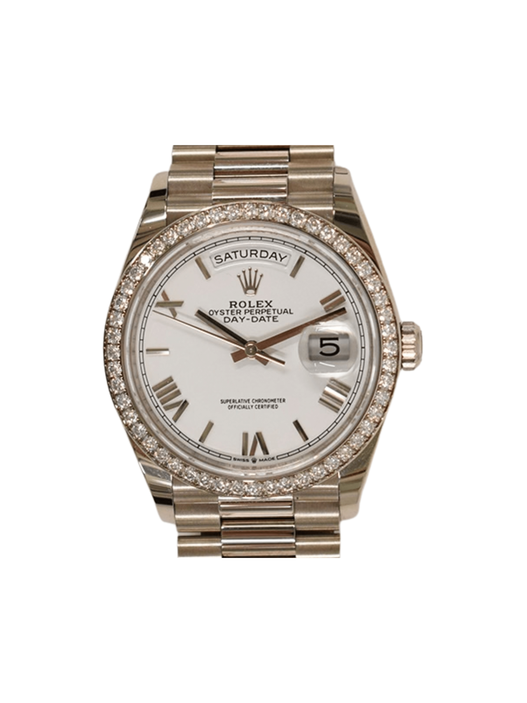 Rolex Day-Date 36 White Gold White Roman Dial 128349RBR