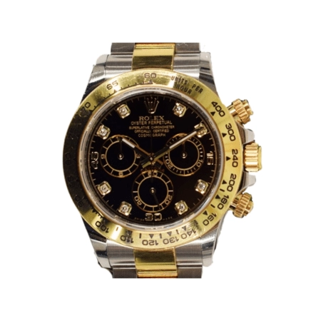 Rolex Daytona Stainless Steel and Yellow Gold Black Diamond Dial 116503G