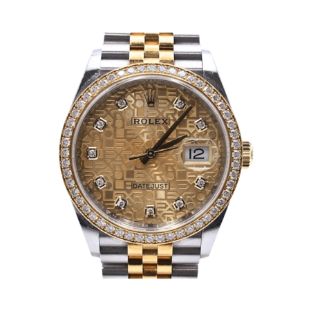 Rolex Datejust 36 Stainless Steel and Yellow Gold Champagne Jubilee Diamond Dial 126283RBR