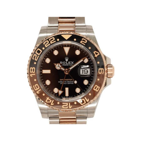 Rolex GMT-Master II Stainless Steel and Rose Gold "Root Beer" Black Dial 126711CHNR