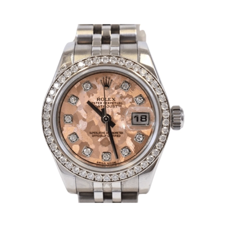 Rolex Lady-Datejust 26 Stainless Steel and White Gold Pink Diamond Dial 179384RBR
