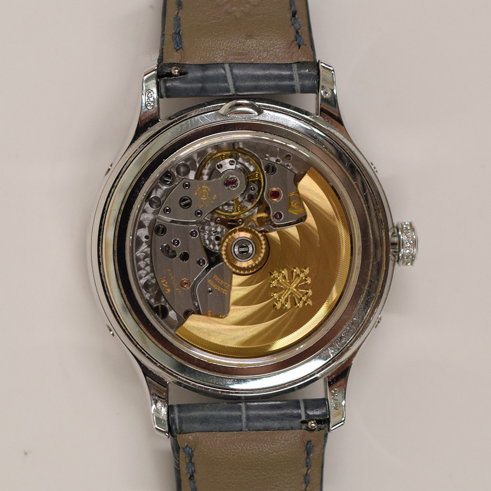 Patek Philippe Annual Calendar Complications Moon Phase White Gold Blue Arabic Dial 4947G-001