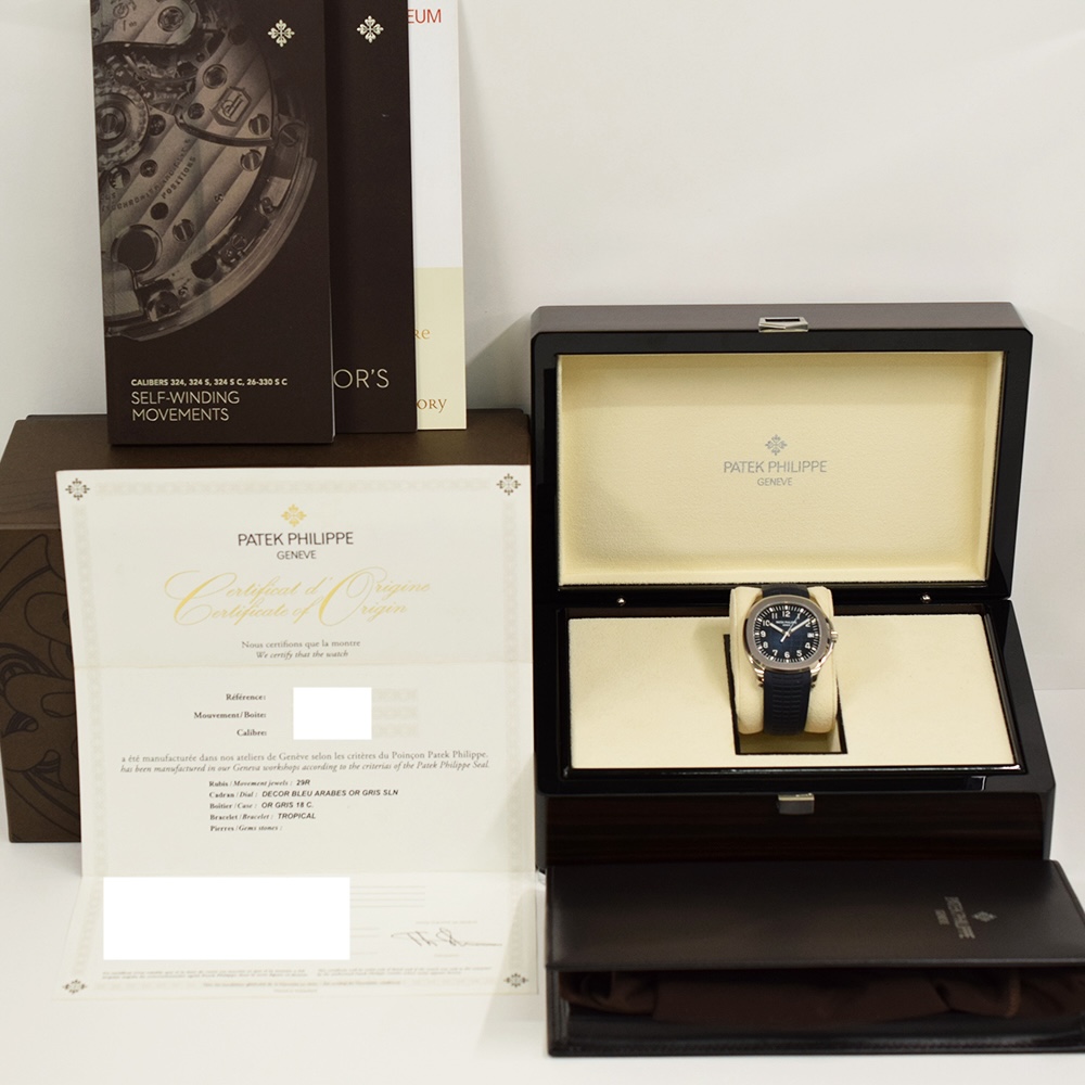 Patek Philippe Aquanaut White Gold Blue Arabic Dial 5168G-001