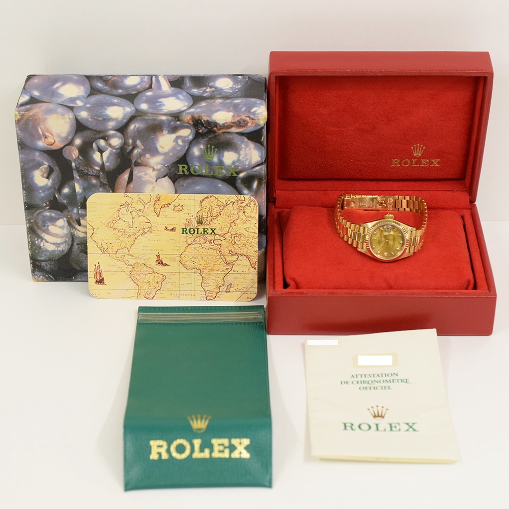 Rolex Lady-Datejust Yellow Gold Champagne Diamond Dial 69178G