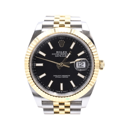 Rolex Datejust 41 Stainless Steel and Yellow Gold Black Stick Dial 126333