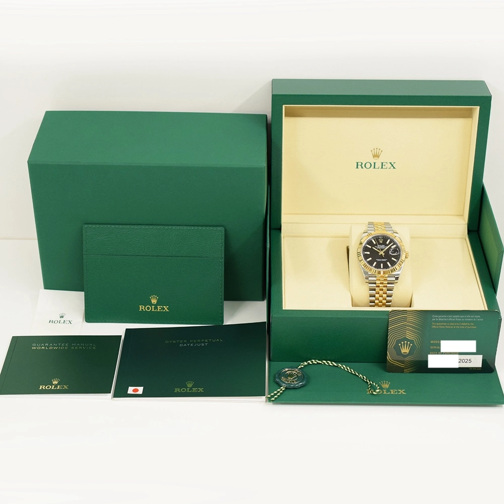 Rolex Datejust 41 Stainless Steel and Yellow Gold Black Stick Dial 126333