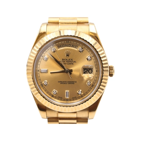 Rolex Day-Date II Yellow Gold Champagne Diamond Dial 218238A