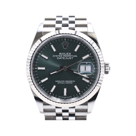 Rolex Datejust 36 Stainless Steel and White Gold Mint Green Dial 126234