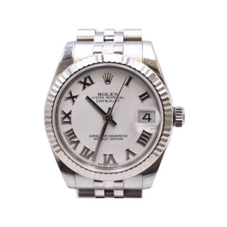 Rolex Datejust Stainless Steel and White Gold White Roman Dial 178274