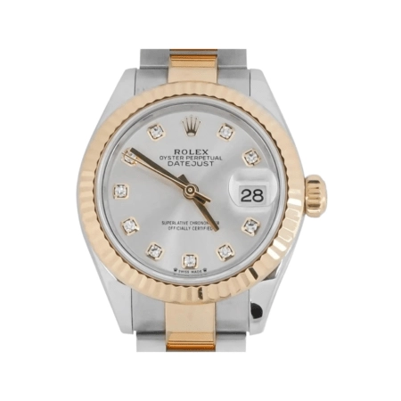 Rolex Lady-Datejust Stainless Steel and Yellow Gold Silver Diamond Dial 279173