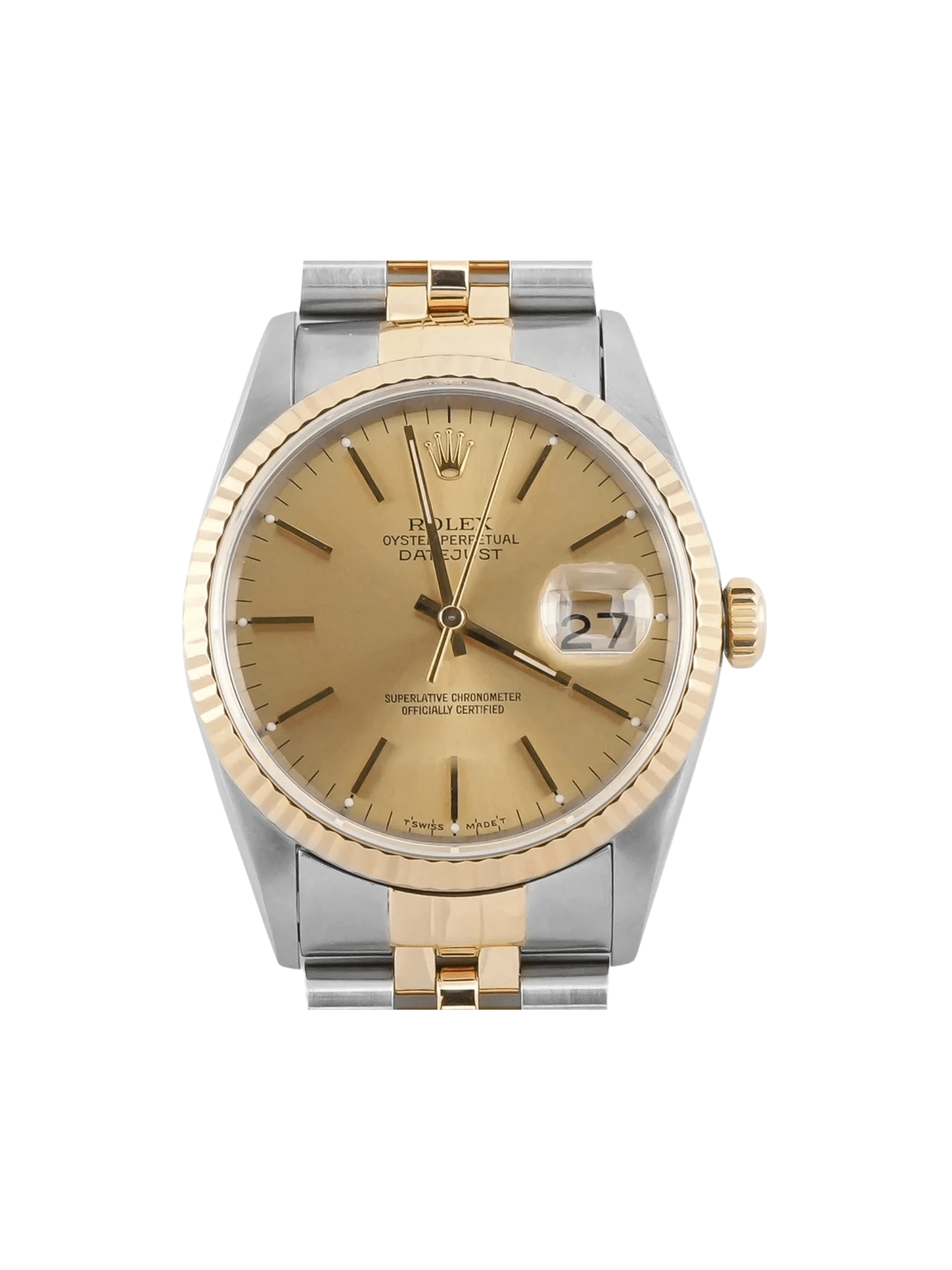 Rolex Datejust 36 Stainless Steel and Yellow Gold Champagne Dial 16233
