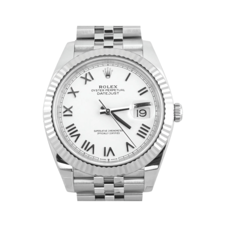 Rolex Datejust 41 White Gold and Stainless Steel White Roman Dial 126334