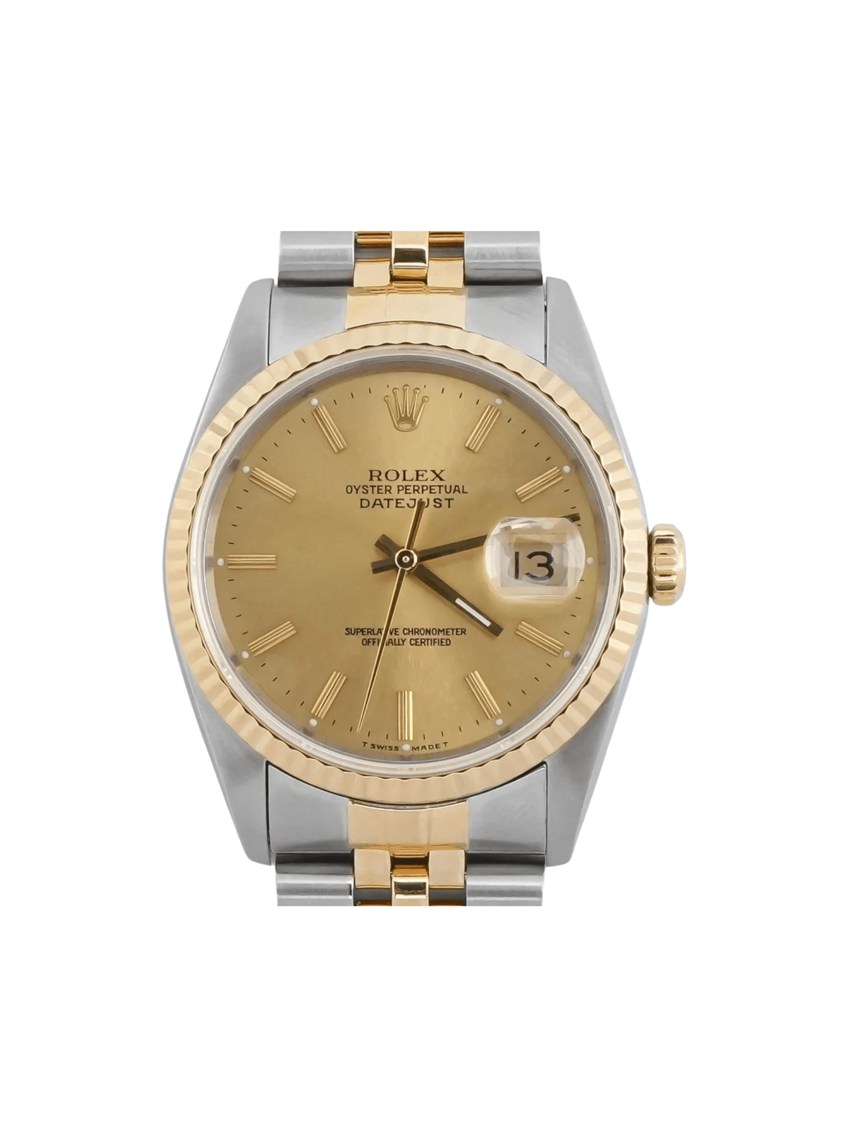 Rolex Datejust 36 Stainless Steel and Yellow Gold Champagne Dial 16233