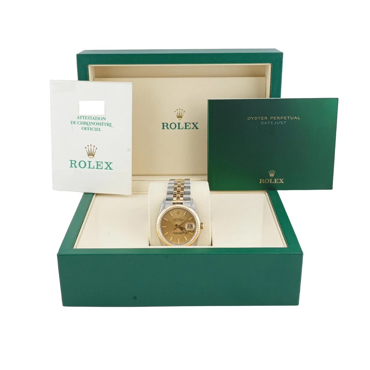 Rolex Datejust 36 Stainless Steel and Yellow Gold Champagne Dial 16233