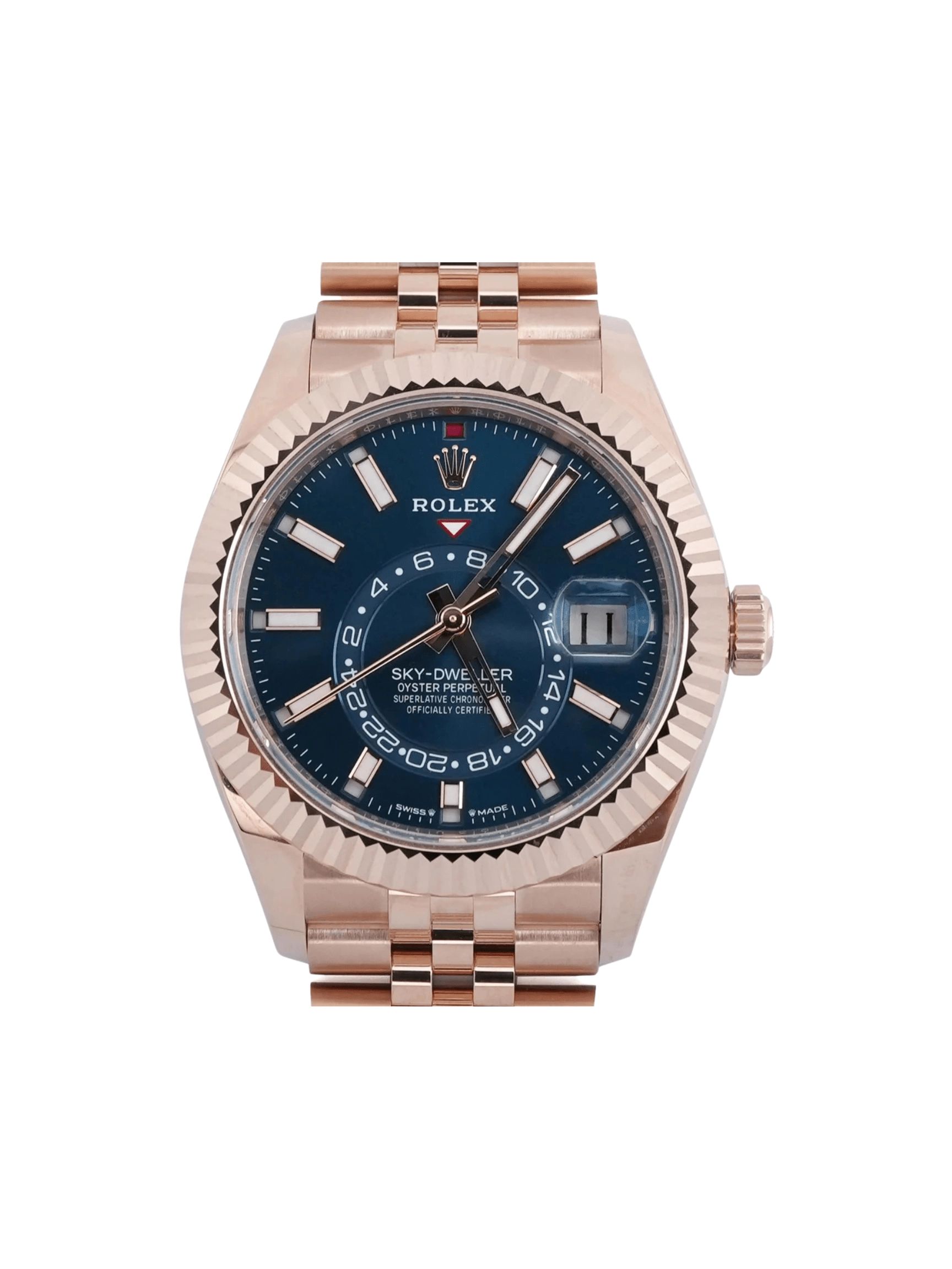Rolex Sky-Dweller Rose Gold Blue Stick Dial 336935