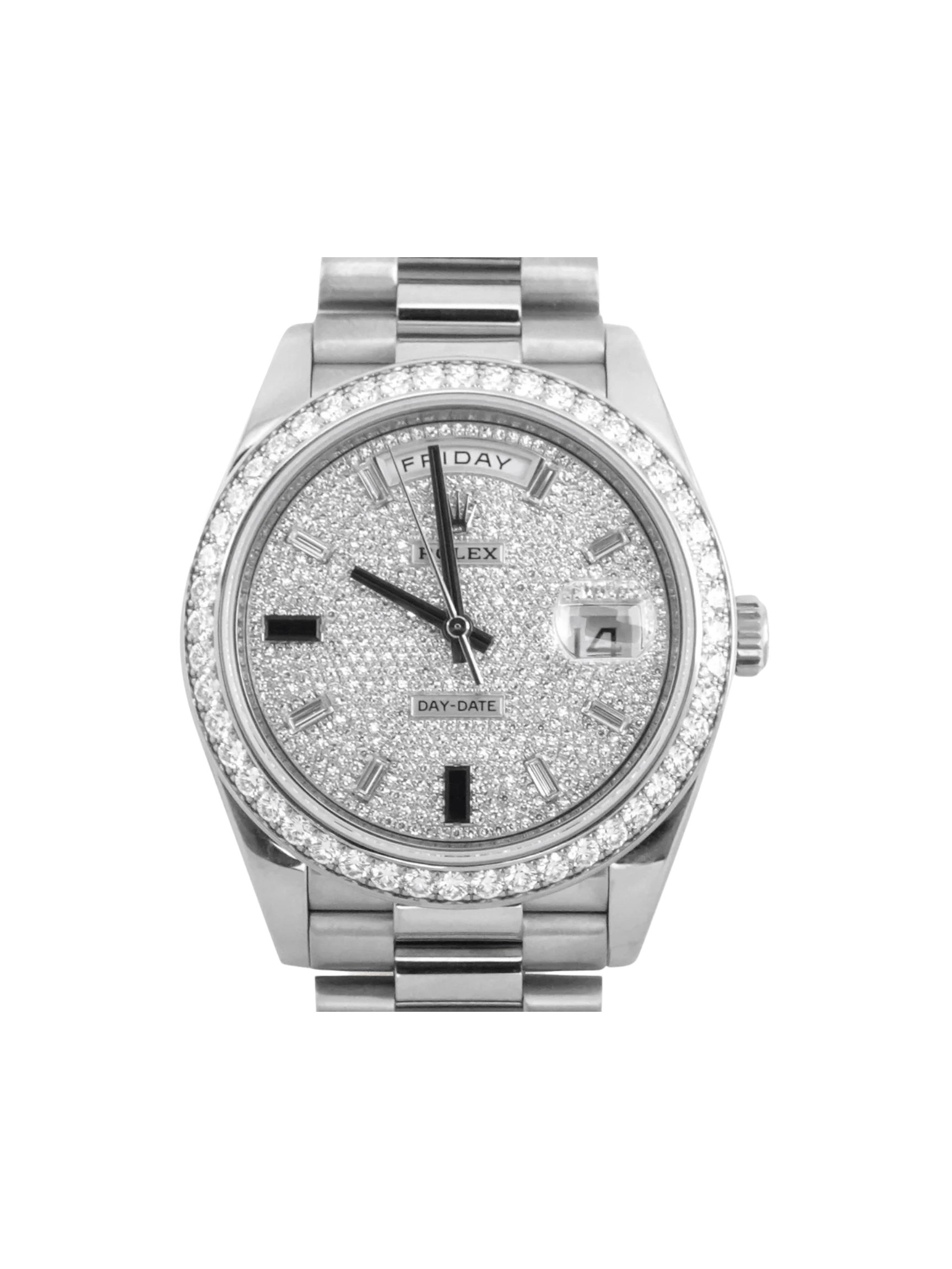 Rolex Day-Date 40 White Gold Diamond Bezel Paved Diamond Dial 228349RBR