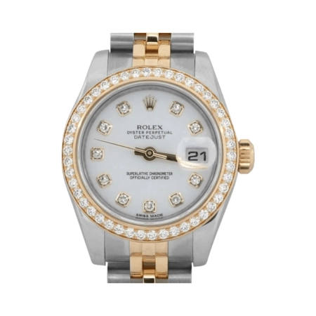 Rolex Lady-Datejust Stainless Steel and Yellow Gold White Diamond Dial 179383