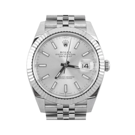 Rolex Datejust Stainless Steel and White Gold Silver Stick Dial 126334