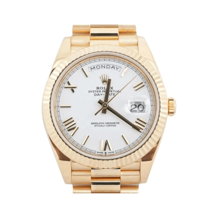 Rolex Day-Date 40 Yellow Gold White Roman Dial 228238