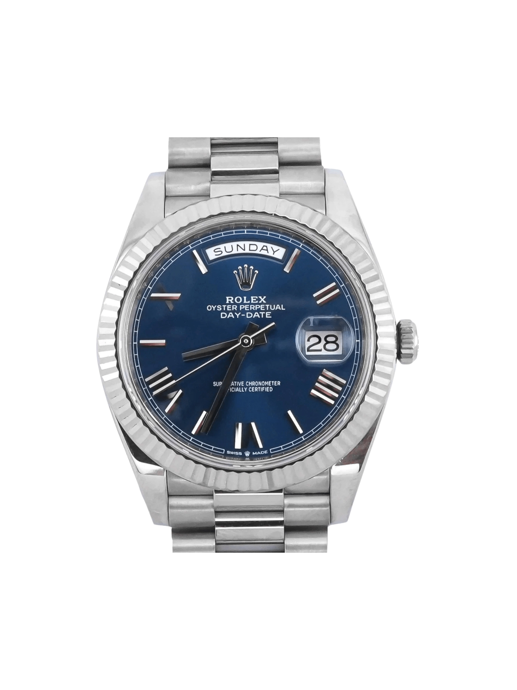Rolex Day-Date 40 White Gold Blue Roman Dial 228239