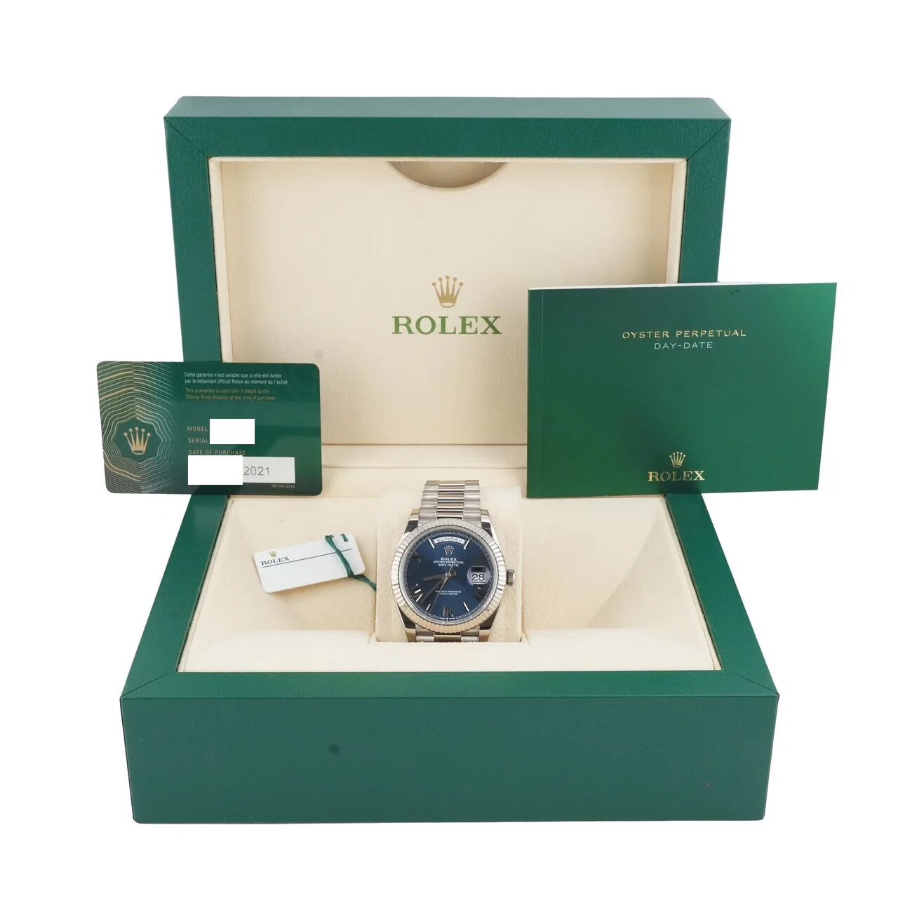 Rolex Day-Date 40 White Gold Blue Roman Dial 228239