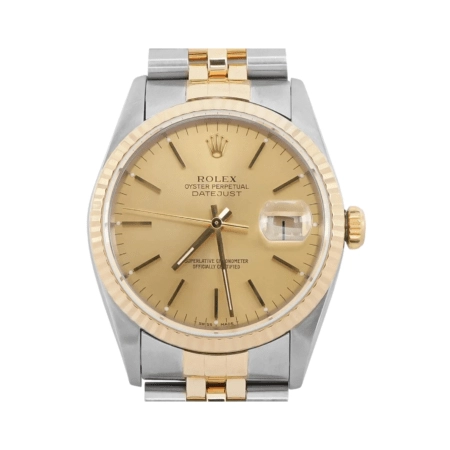 Rolex Datejust 36 Stainless Steel and Yellow Gold Champagne Dial 16233