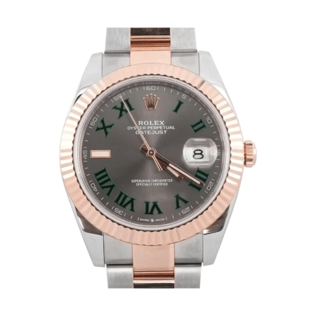 Rolex Datejust 41 Stainless Steel and Rose Gold Wimbledon Roman Dial 126331