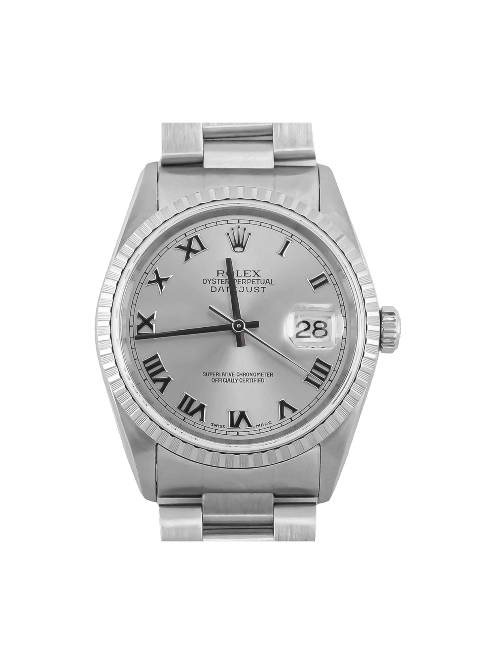 Rolex Datejust 36 Stainless Steel Silver Roman Dial 16220