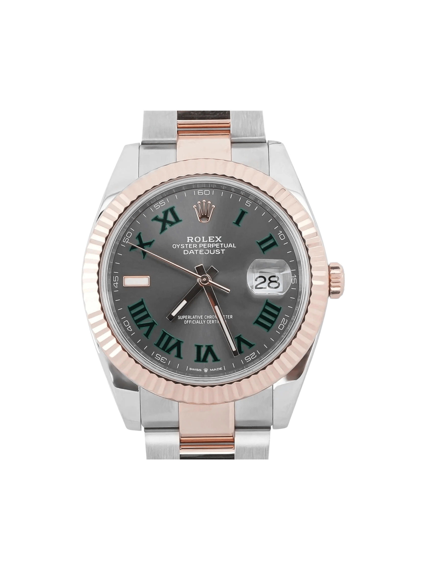 Rolex Datejust 41 Stainless Steel and Rose Gold Wimbledon Roman Dial 126331