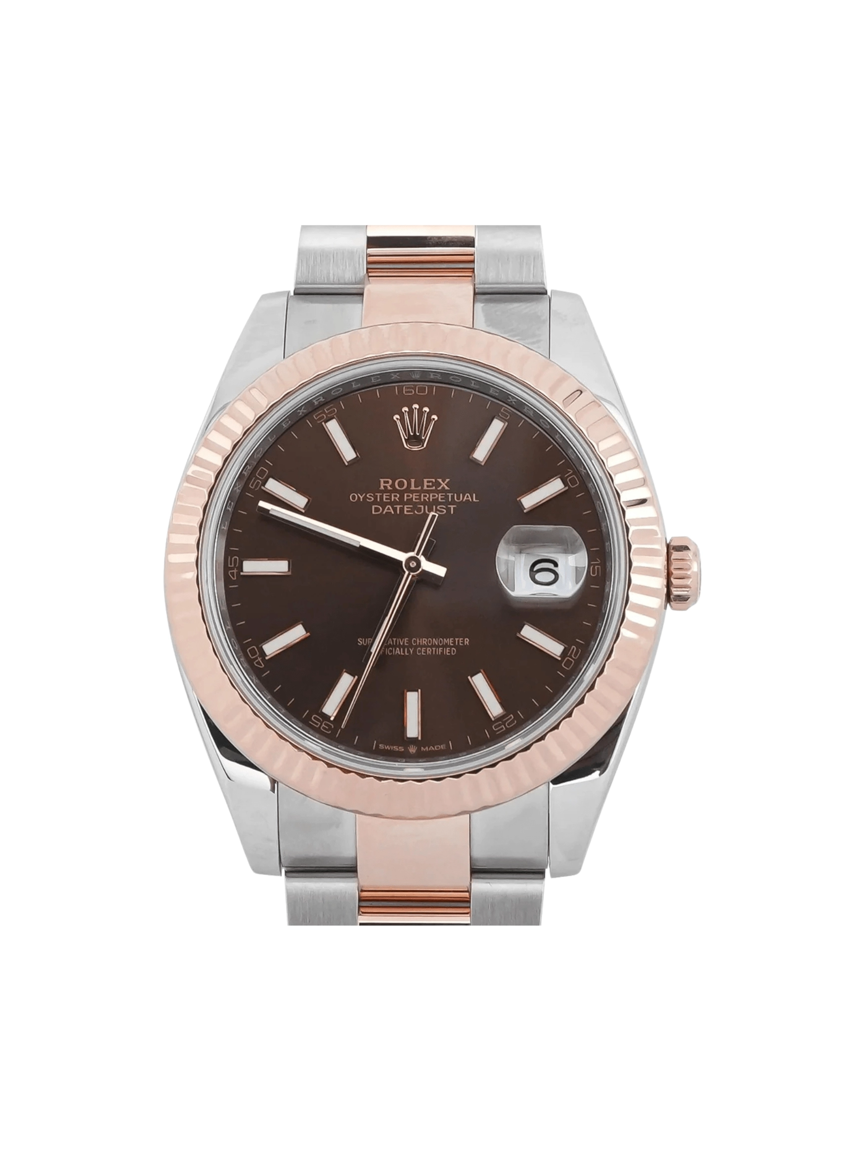 Rolex Datejust 41 Stainless Steel and Rose Gold Brown Stick Dial 126331