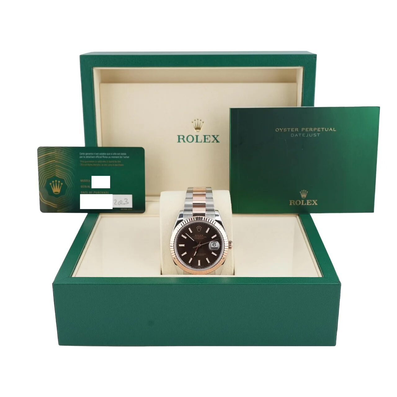 Rolex Datejust 41 Stainless Steel and Rose Gold Brown Stick Dial 126331