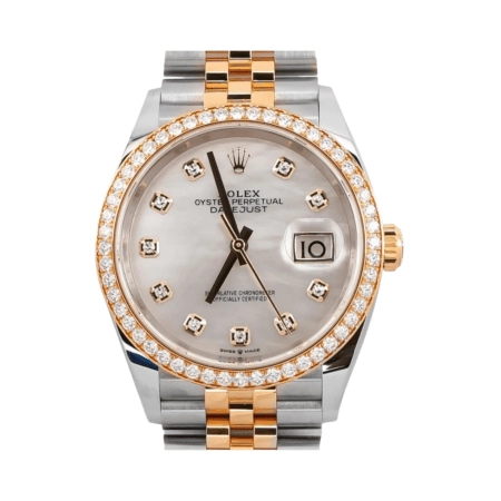 Rolex Datejust 36 Stainless Steel and Yellow Gold White MOP Diamond Dial 126283RBR
