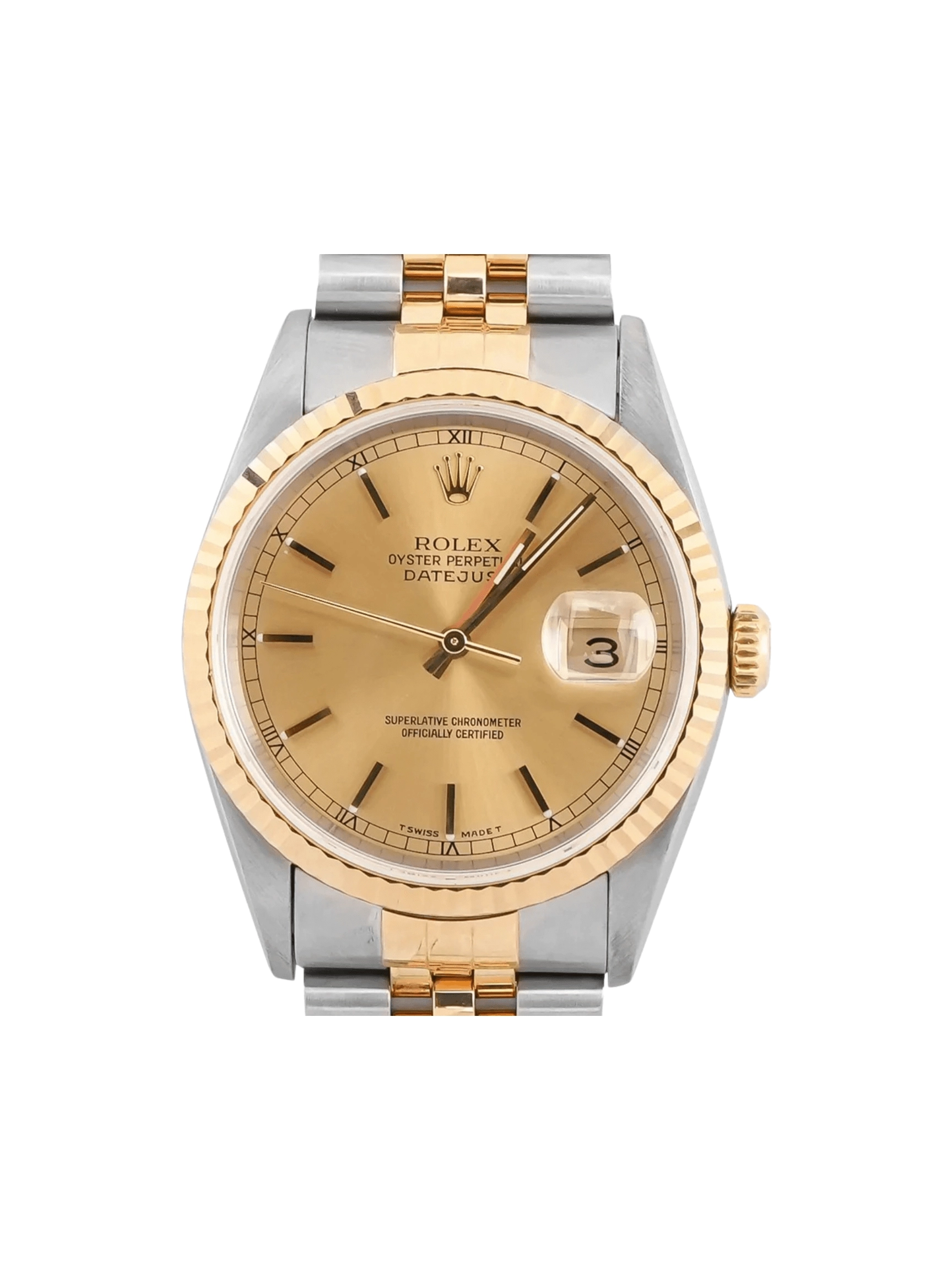 Rolex Datejust 36 Stainless Steel and Yellow Gold Champagne Dial 16233