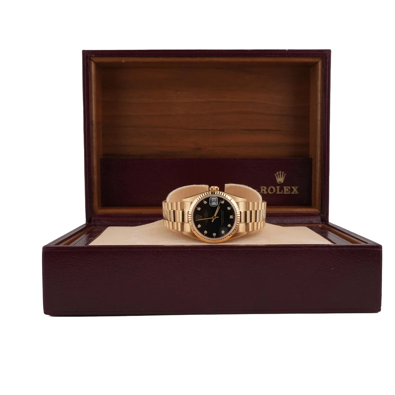 Rolex Datejust 31 Yellow Gold Black Diamond Dial 68278