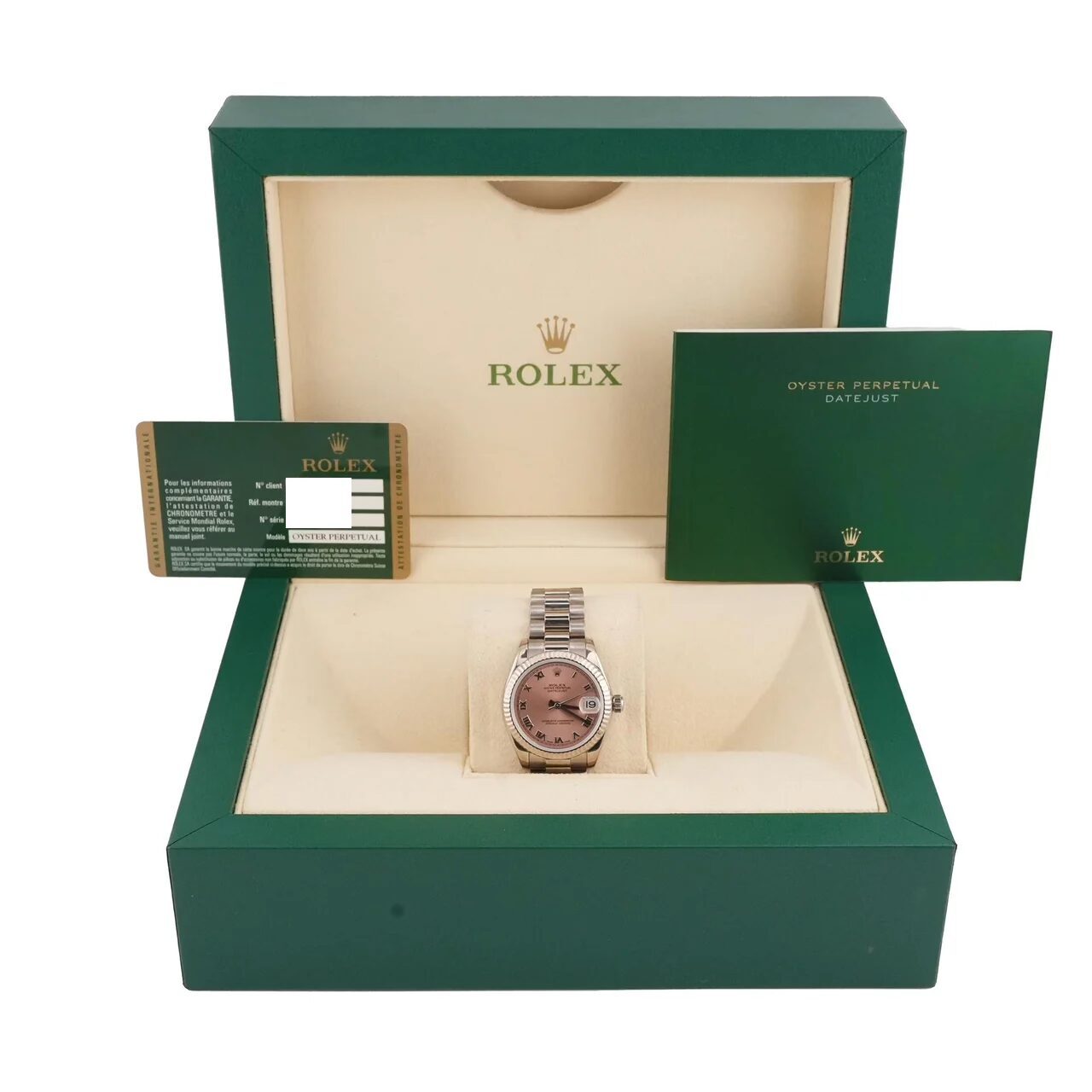 Rolex Datejust 31 White Gold Pink Roman Dial 178279