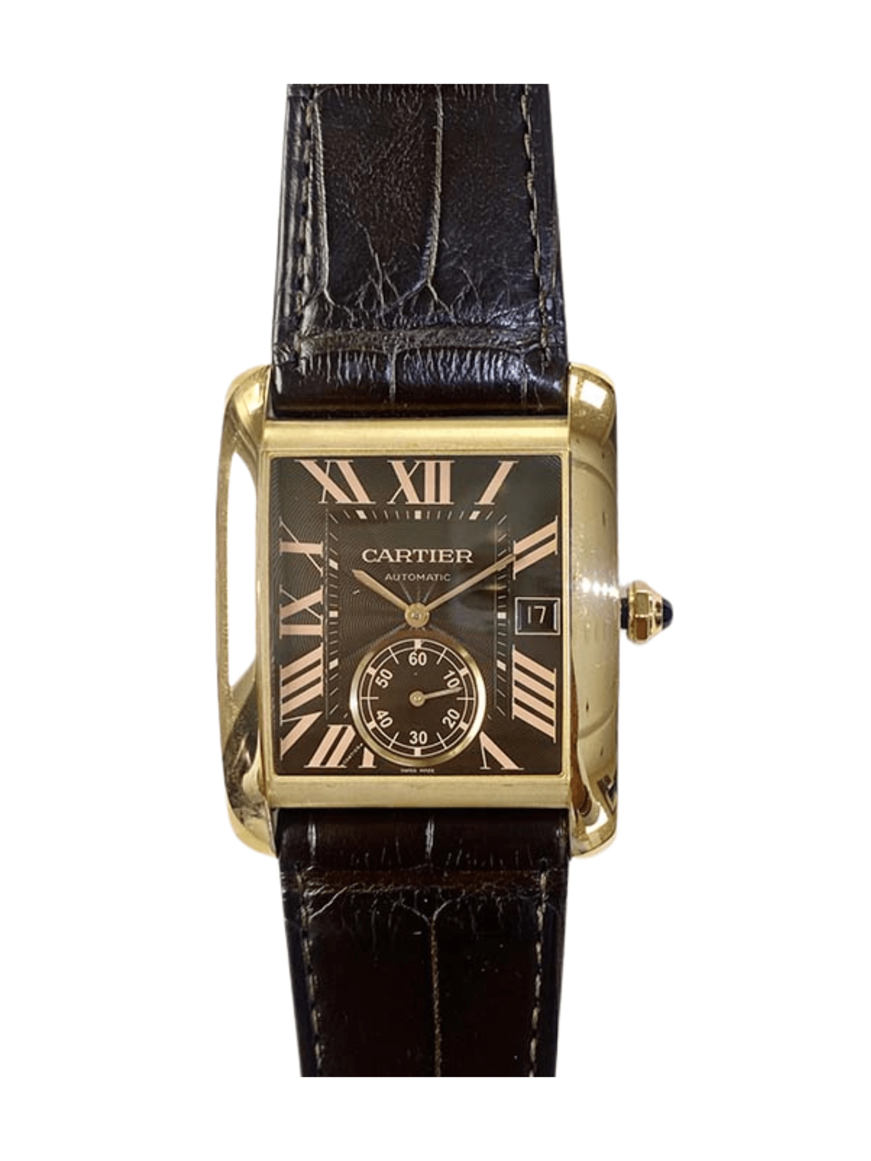 Cartier Tank Mc Rose Gold Brown Roman Dial W5330002