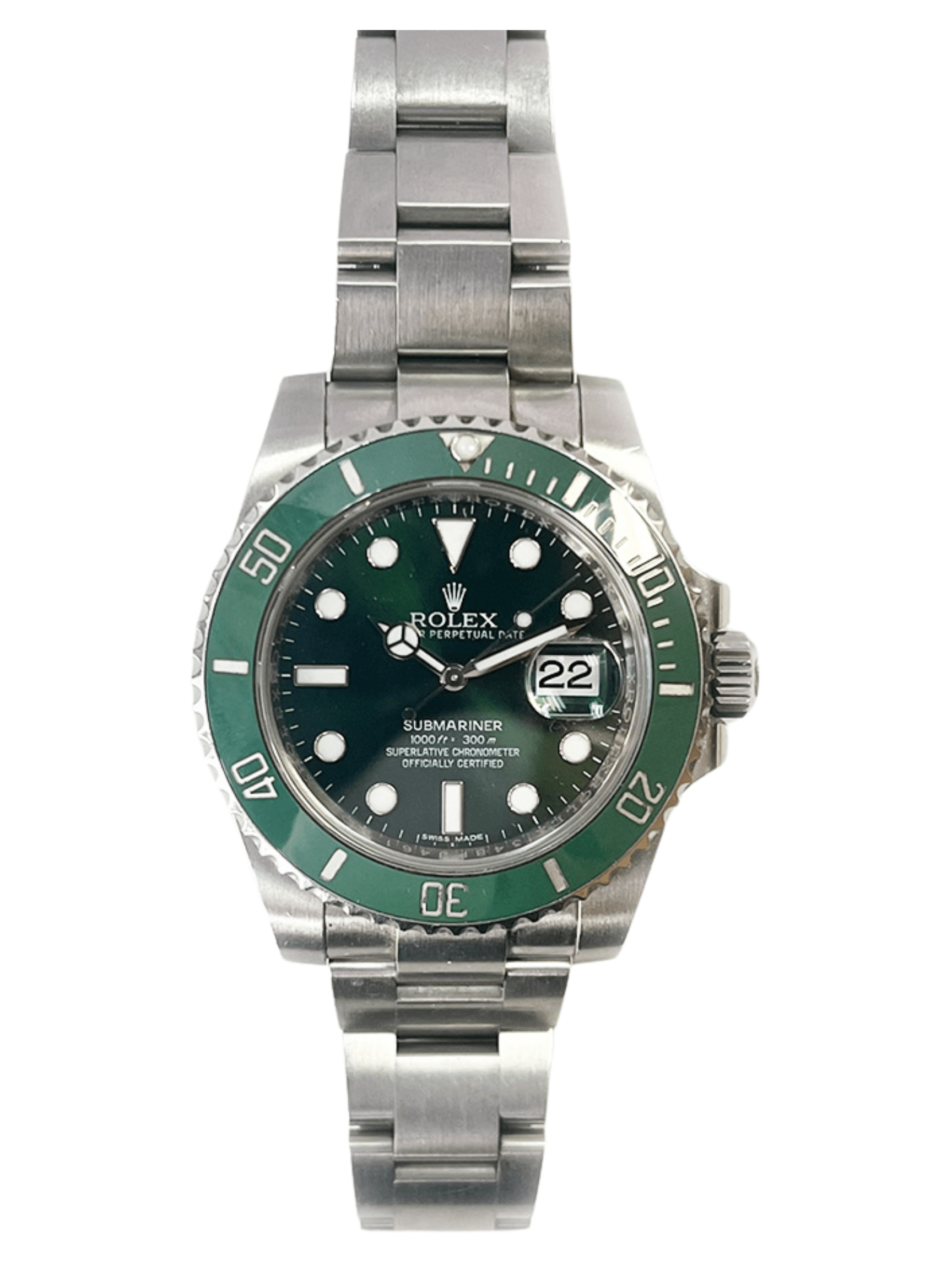 Rolex Submariner Date “Hulk” Green Dial 116610LV Bracelet