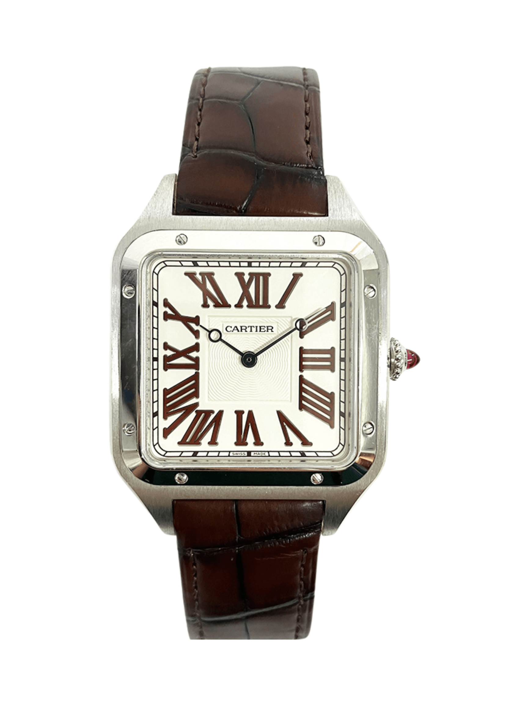 Cartier Santos Dumont Steel White Roman Dial WGSA0082 Bracelet