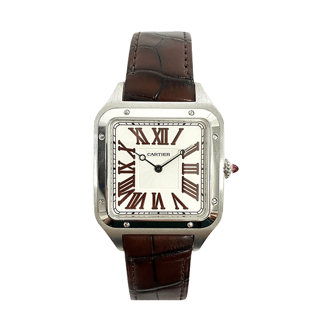 Cartier Watch with brown leather strap