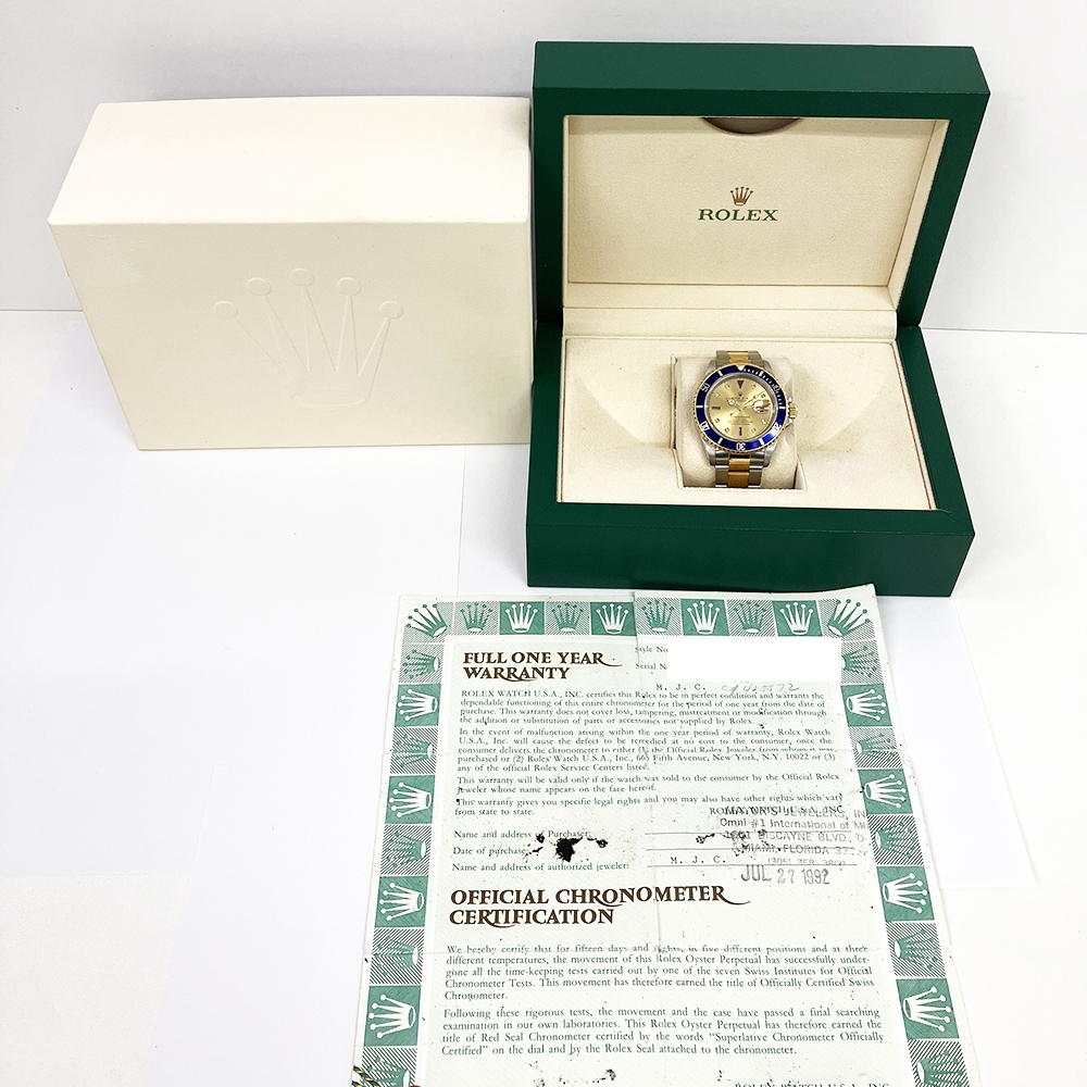Rolex Submariner Date Champagne Diamond Dial 16613SG Bracelet