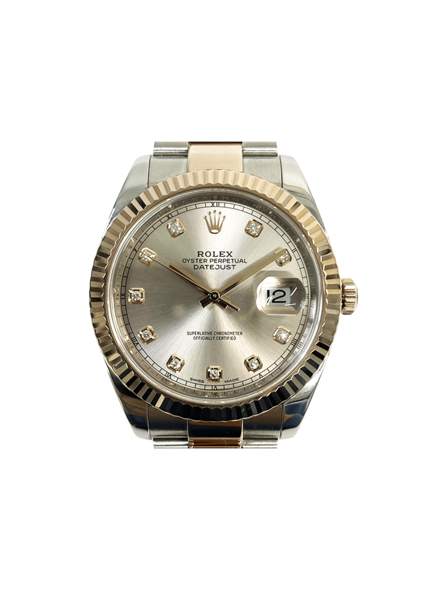 Rolex Datejust 41 Stainless Steel Rose Gold "Sundust" Diamond Dial 126331