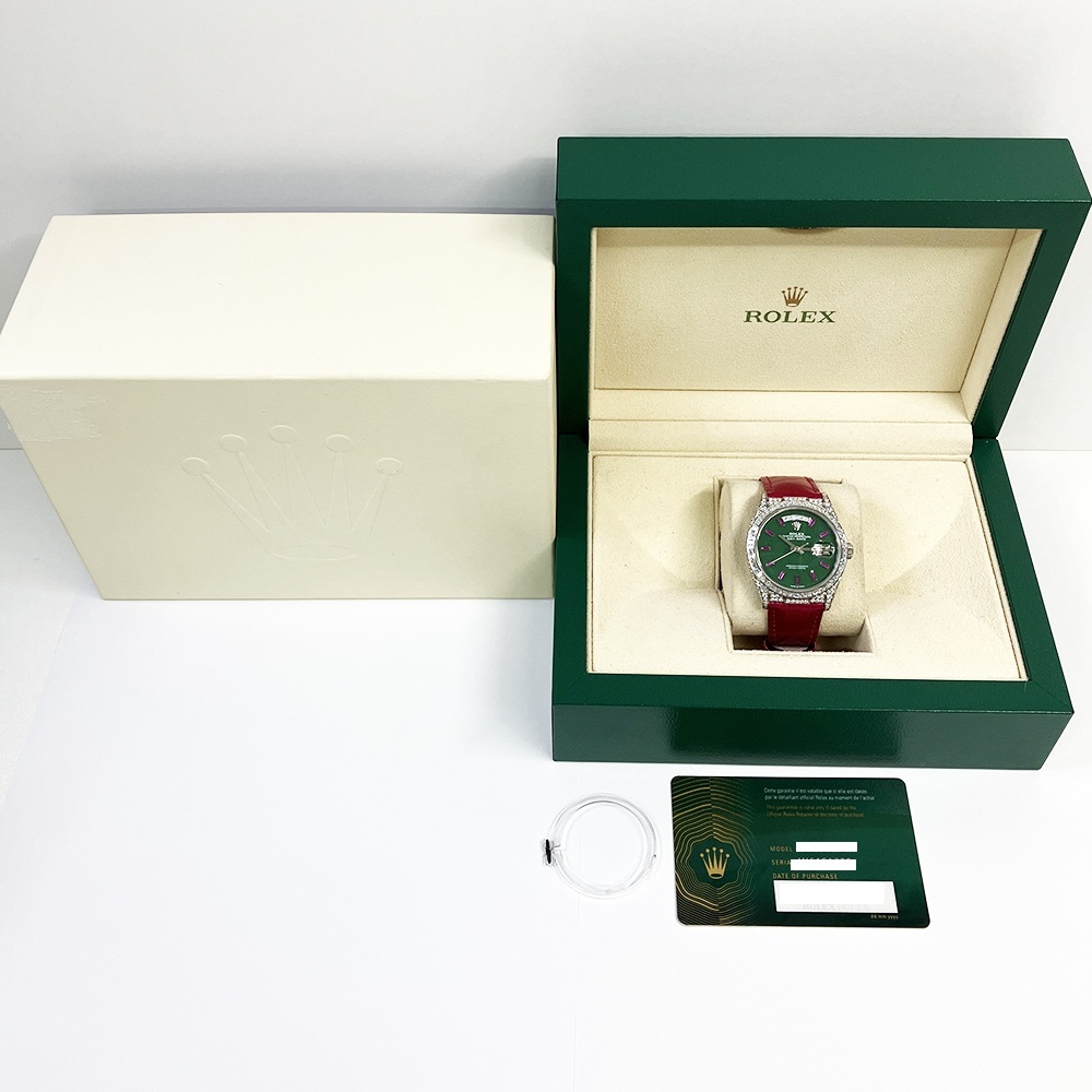 Rolex Day-Date 36 Polar Jade Day-Date Diamond Dial 128459TBR Bracelet