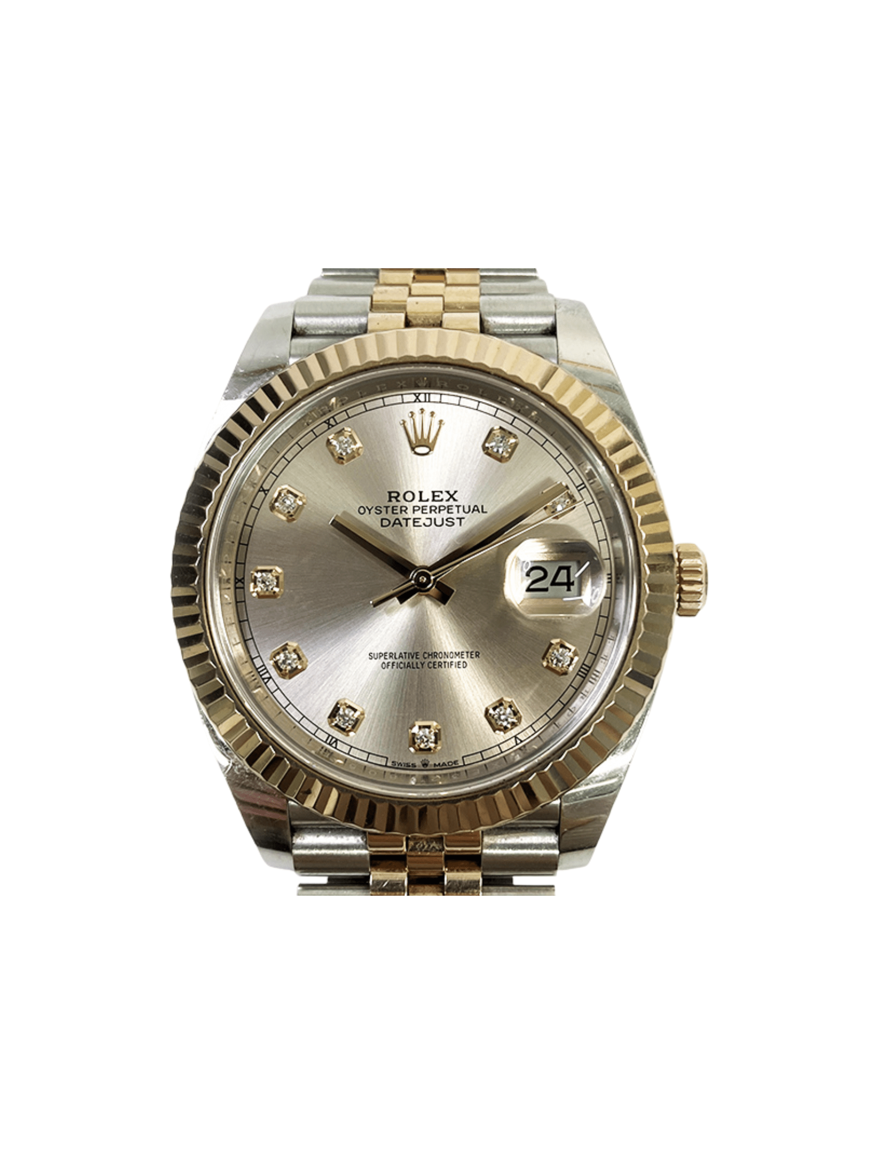 Rolex Datejust 41 Stainless Steel Rose Gold "Sundust" Diamond Dial 126331
