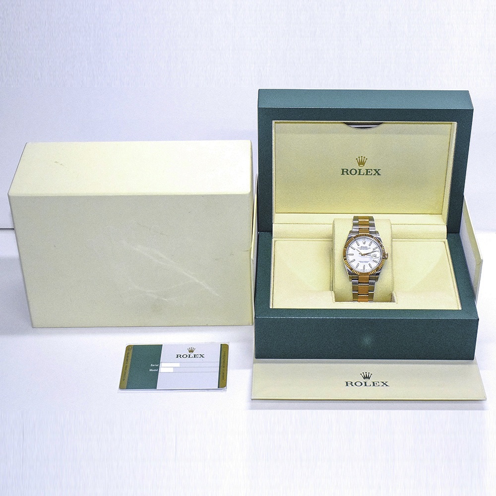 Rolex Datejust 36 Yellow Gold Steel White Dial 126231 Bracelet