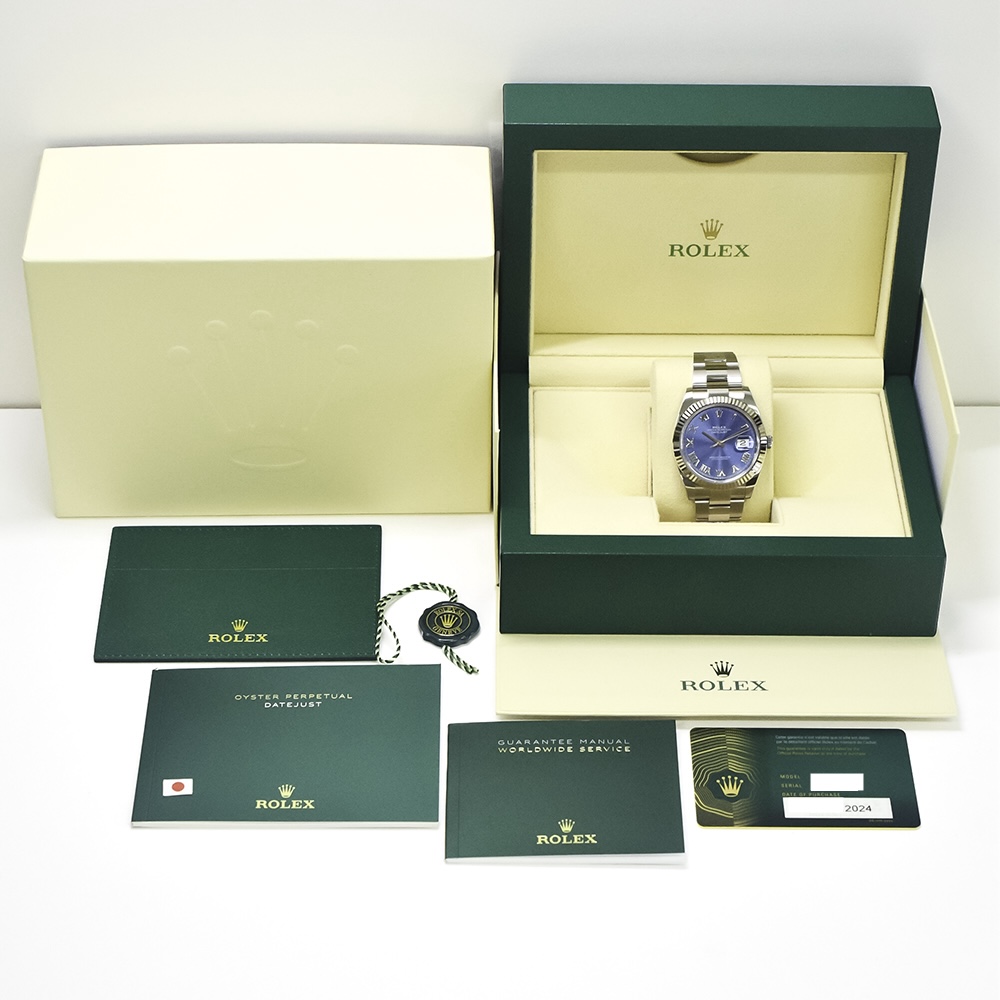 Rolex Datejust 41 Silver and White Gold Blue Roman Dial 126334