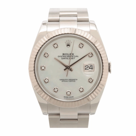 Rolex Datejust 41 Stainless Steel White Mother of Pearl Dial 126334