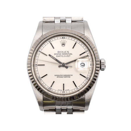 Rolex Datejust 36 Stainless Steel and White Gold Silver Dial 16234