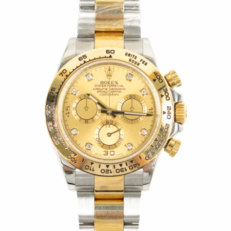 Rolex Daytona Steel and Gold Champagne Diamond Dial 116503G Bracelet