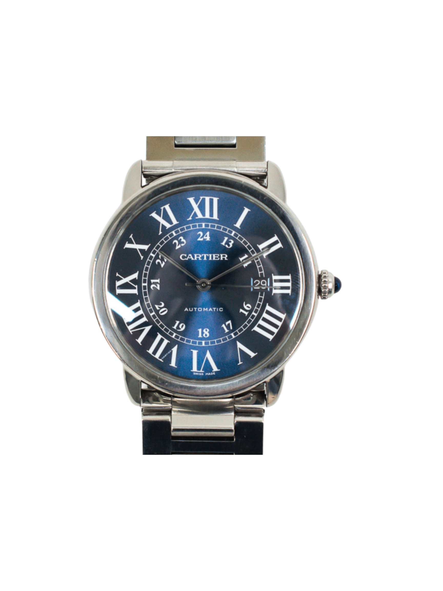 Cartier Ronde Solo Stainless Steel Blue Roman Dial WSRN0023