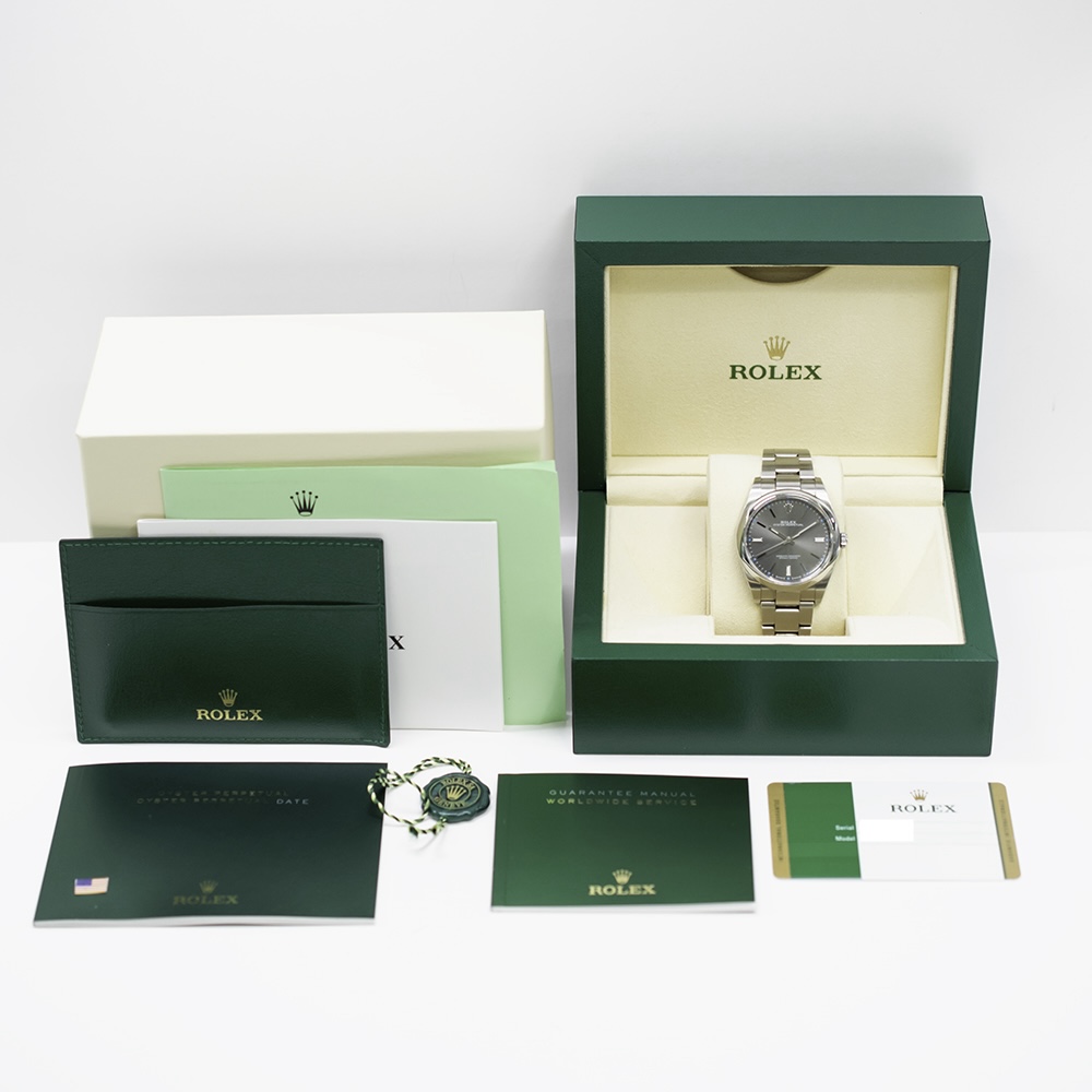 Rolex Oyster Perpetual 39 Stainless Steel "Slate" Dial 114300